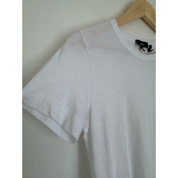 Theory Tiny Tee Slub Cotton Jersey Basic T-Shirt- White S - Picture 5 of 8